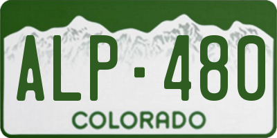CO license plate ALP480