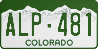 CO license plate ALP481