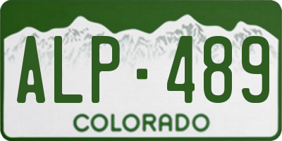 CO license plate ALP489
