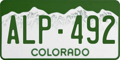CO license plate ALP492