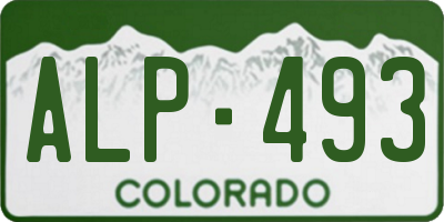 CO license plate ALP493