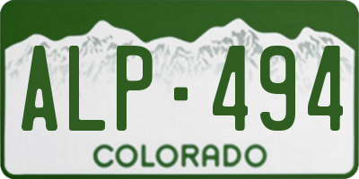 CO license plate ALP494