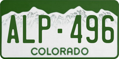 CO license plate ALP496
