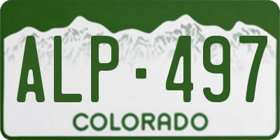 CO license plate ALP497