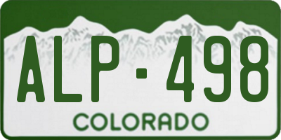 CO license plate ALP498
