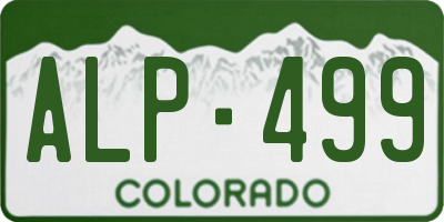 CO license plate ALP499