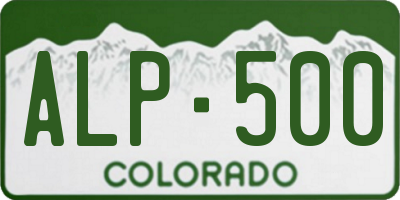 CO license plate ALP500