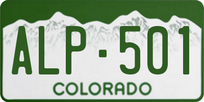 CO license plate ALP501