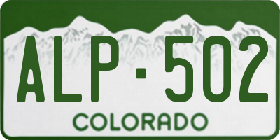 CO license plate ALP502