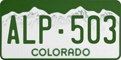 CO license plate ALP503