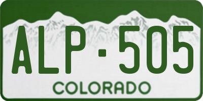 CO license plate ALP505