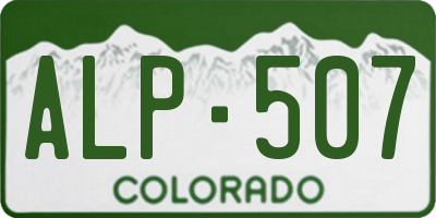 CO license plate ALP507