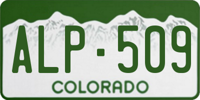 CO license plate ALP509