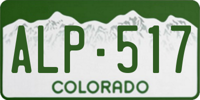 CO license plate ALP517