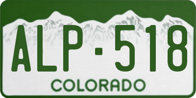 CO license plate ALP518