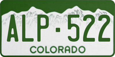 CO license plate ALP522