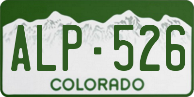 CO license plate ALP526