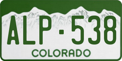 CO license plate ALP538