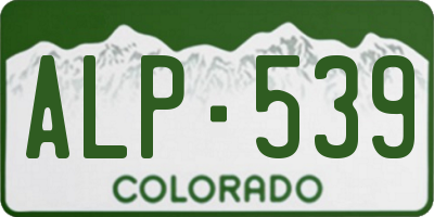 CO license plate ALP539