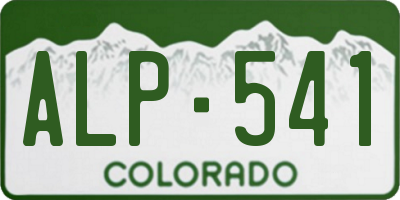 CO license plate ALP541