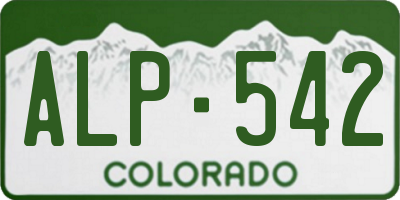 CO license plate ALP542