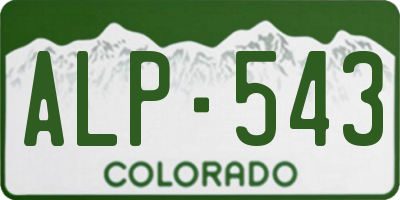 CO license plate ALP543