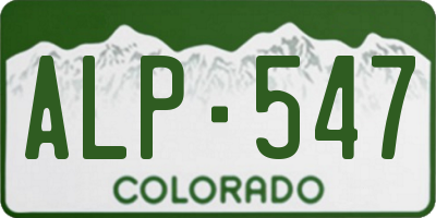 CO license plate ALP547