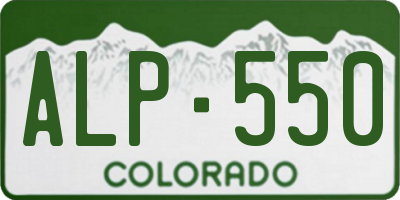 CO license plate ALP550