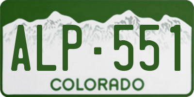 CO license plate ALP551