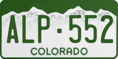 CO license plate ALP552