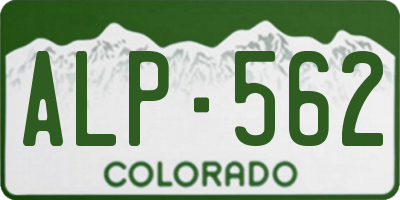 CO license plate ALP562