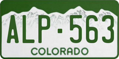 CO license plate ALP563