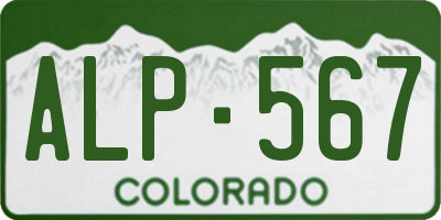 CO license plate ALP567