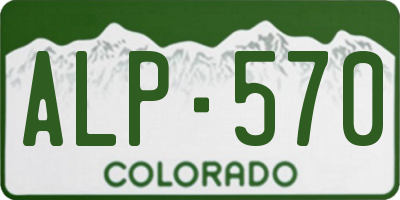 CO license plate ALP570