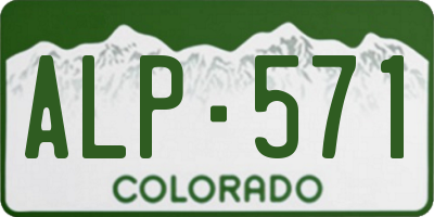 CO license plate ALP571