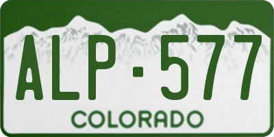 CO license plate ALP577