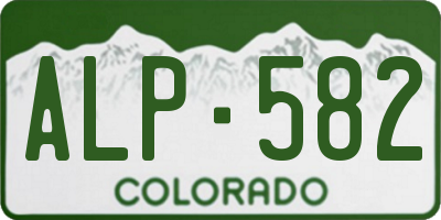 CO license plate ALP582