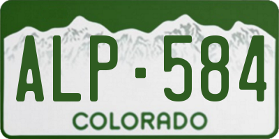 CO license plate ALP584
