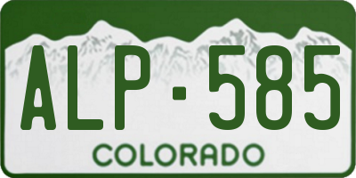 CO license plate ALP585