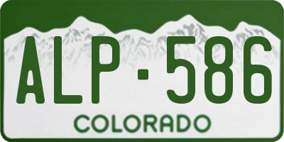 CO license plate ALP586