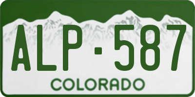 CO license plate ALP587