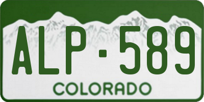 CO license plate ALP589