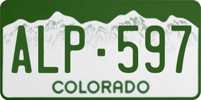 CO license plate ALP597