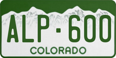 CO license plate ALP600