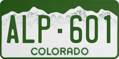 CO license plate ALP601