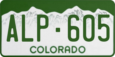 CO license plate ALP605