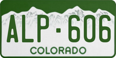 CO license plate ALP606
