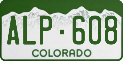 CO license plate ALP608