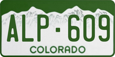 CO license plate ALP609