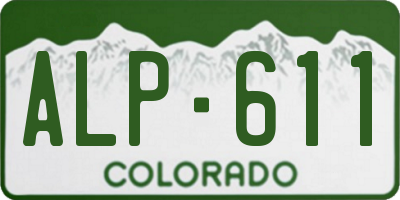 CO license plate ALP611